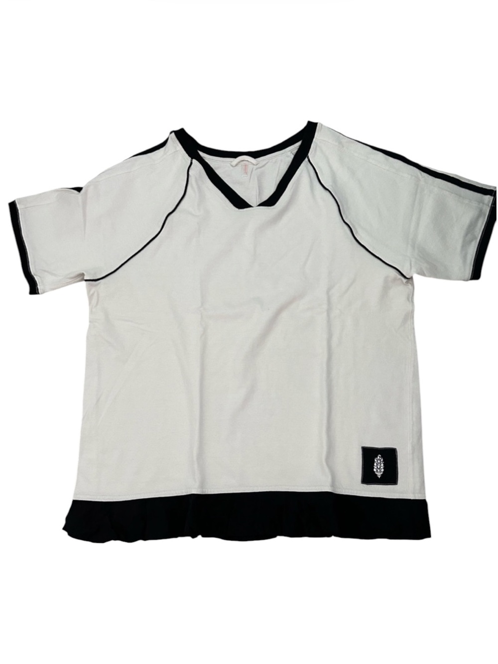 Free People Movement 🆕 Solid Tee Cotton NWOT Trim Details Oversized Small/Medium - Picture 10 of 12